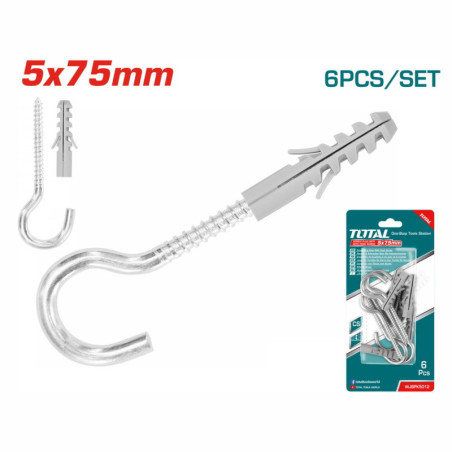 TOTAL ΣΕΤ ΒΙΔΕΣ ΓΑΝΤΖΟΥ ΜΕ ΒΙΣΜΑΤΑ 5mm (WJSPK5012)