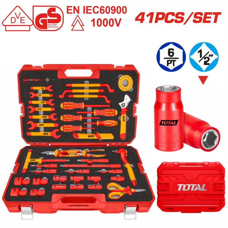 TOTAL ΚΑΣΕΤΙΝΑ ΕΡΓΑΛΕΙΩΝ ΧΕΙΡΟΣ 1000V VDE 41ΤΕΜ (THKITH4101)