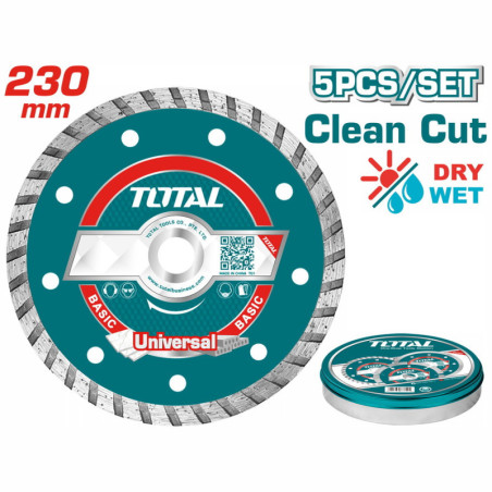 TOTAL ΔΙΑΜ/ΣΚΟΙ TURBO ΞΗΡΑΣ ΚΟΠΗΣ 230mm 5TEM ΣΕ ΜΕΤΑΛΛΙΚΟ ΚΟΥΤΑΚΙ (TAC2132303M)