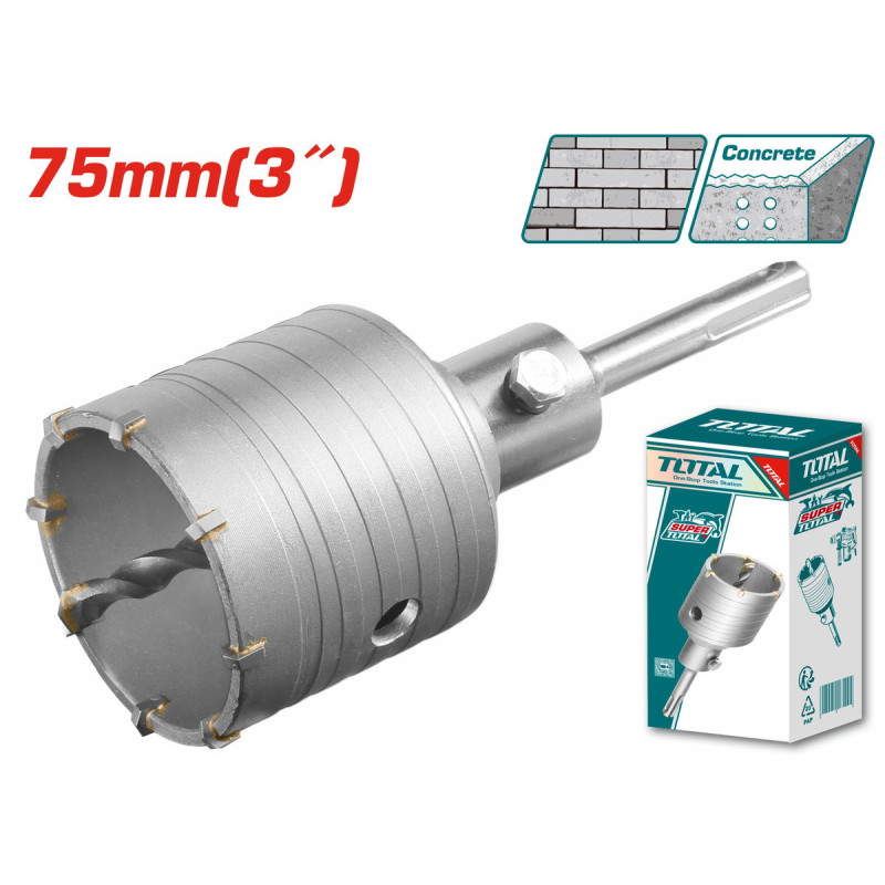 TOTAL ΔΙΑΜΑΝΤΟΚΟΡΩΝΑ ΜΠΕΤΟΥ SDS - PLUS 75mm (TAC430751)
