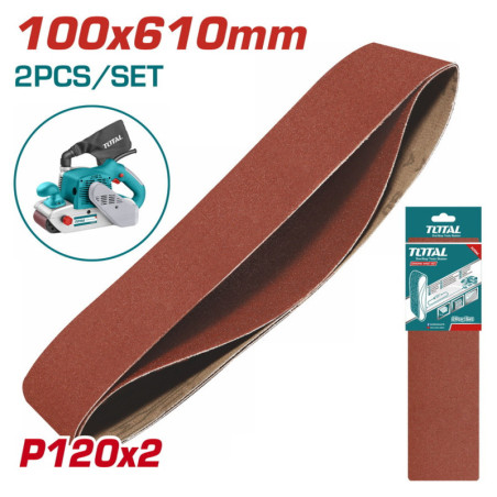 TOTAL ΣΕΤ ΓΥΑΛΟΧΑΡΤΑ 100X610mm P120 2ΤΕΜ ΓΙΑ TBS12001 (TAC751202)