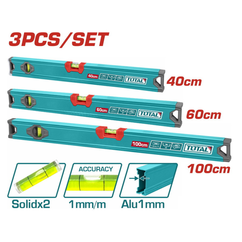 TOTAL ΣΕΤ ΑΛΦΑΔΙΑ ΑΛΟΥΜ. 40/60/100cm 3ΤΕΜ (THT10403)