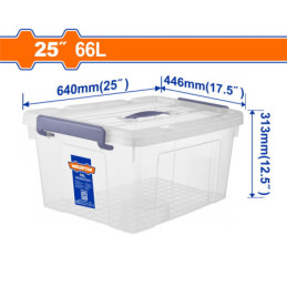 WADFOW ΠΛΑΣΤΙΚΟ ΚΟΥΤΙ ΑΠΟΘΗΚΕΥΣΗΣ ΔΙΑΦΑΝΟ 25" / 66Lit (WTB2370)