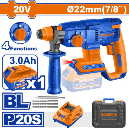 WADFOW ΠΝΕΥΜΑΤΙΚΟ ΠΙΣΤΟΛΕΤΟ ΜΠΑΤ. Li-ion 20V / 3Ah / 1 ΜΠΑΤ (WLM1522)