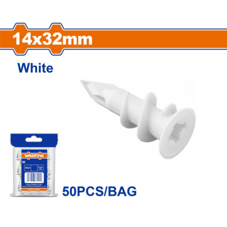 WADFOW ΒΙΣΜΑ ΠΛΑΣΤΙΚΟ ΓΥΨΟΣΑΝΙΔΑΣ ΑΥΤΟΔΙΑΤΡΗΤΟ 14X32mm 50TEM (WXTG921)