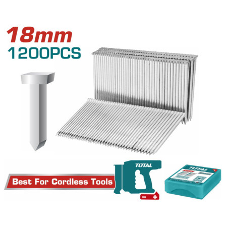 TOTAL ΚΑΡΦΙΑ ΓΙΑ ΣΚΥΡΟΔΕΜΑ 18mm / 1200 ΤΕΜ ΓΙΑ TCST3805 (TAC12018)