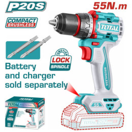 TOTAL ΕΠΑΓΓ. ΔΡΑΠΑΝΟΚΑΤΣΑΒΙΔΟ ΜΠΑΤ. Li-ion 20V / 55Nm BL Motor ΧΩΡΙΣ ΜΠΑΤ & ΦΟΡΤΙΣΤΗ (TDLI205581)