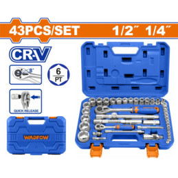 WADFOW ΚΑΣΕΤΙΝΑ ΚΑΡΥΔΑΚΙΑ 1/4" & 1/2" 43ΤΕΜ (WST3D43)