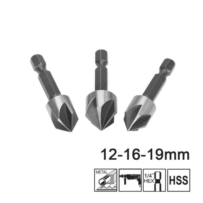 Φρέζες Μετάλλου 12-16-19mm Σετ 3 τεμ.