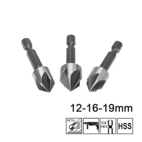 Φρέζες Μετάλλου 12-16-19mm Σετ 3 τεμ.