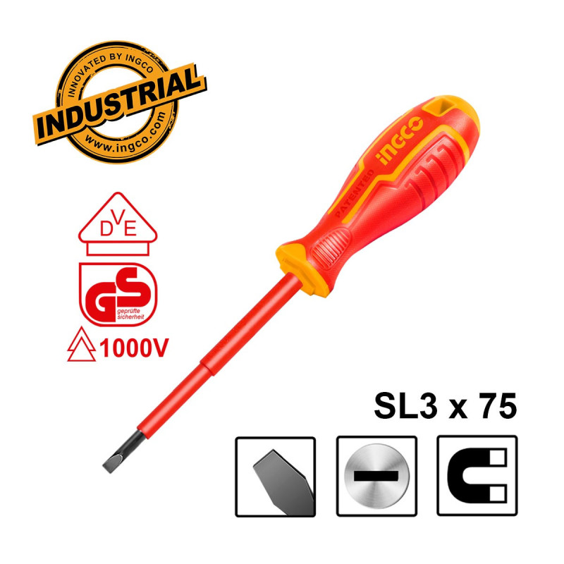 Κατσαβίδι Ηλεκτρολόγου VDE Ίσιο SL3x75mm