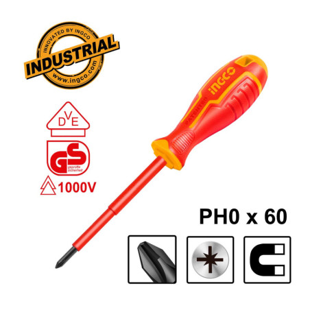 Κατσαβίδι Ηλεκτρολόγου VDE Σταυρού PH0x60mm