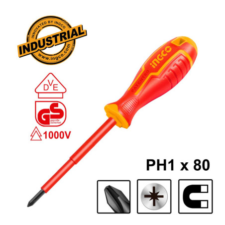 Κατσαβίδι Ηλεκτρολόγου VDE Σταυρού PH1x80mm