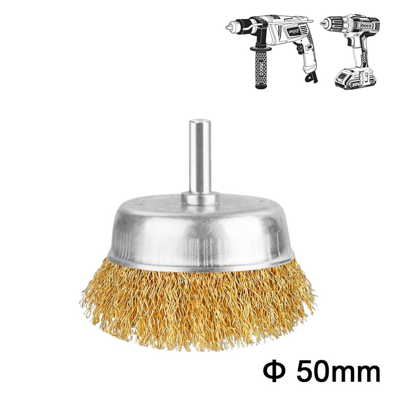 Συρματόβουρτσα με Άξονα για Δράπανο 50mm