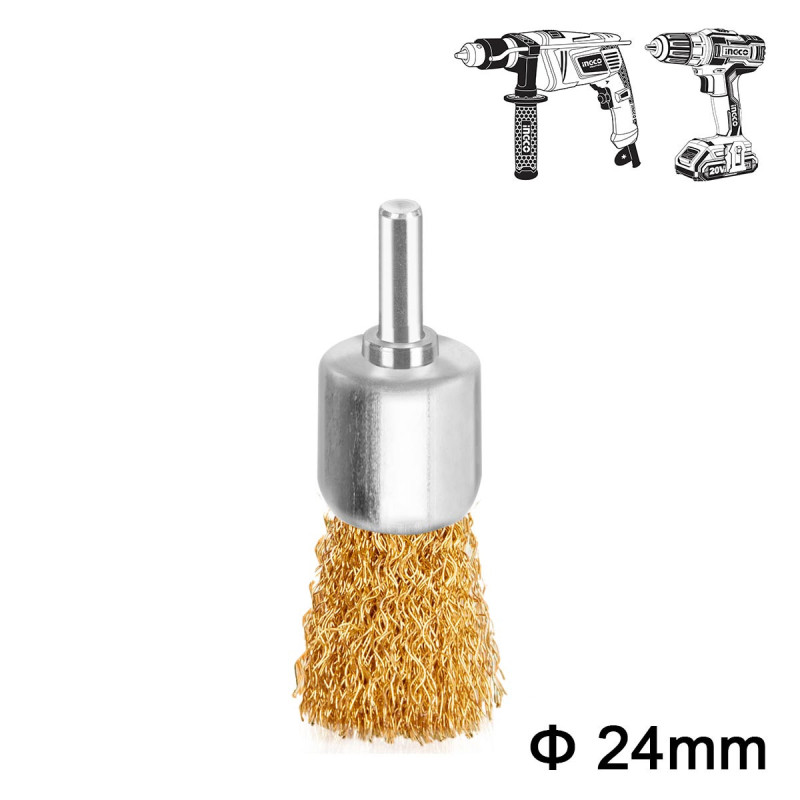 Συρματόβουρτσα με Άξονα για Δράπανο 24mm