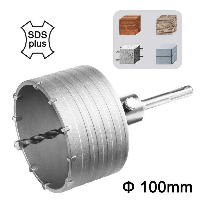 Ποτηροκορώνα Μπετού-Τούβλου SDS plus 100mm