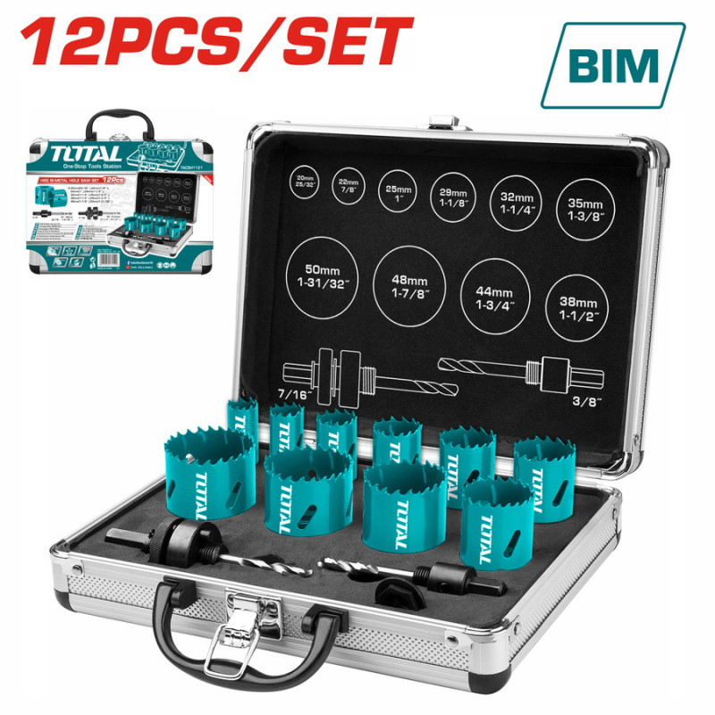 TOTAL ΠΟΤΗΡΟΤΡΥΠΑΝΑ ΜΕΤΑΛΛΟΥ ΣΕ ΒΑΛΙΤΣΑ ΑΛΟΥΜΙΝΙΟΥ 12ΤΕΜ (TACSH1121)