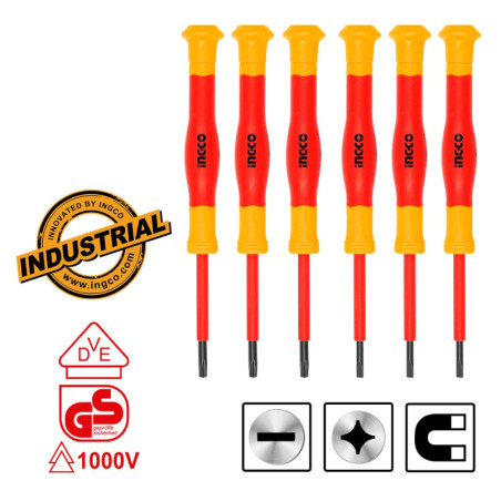 Κατσαβίδια Ηλεκτρολόγου VDE Ακριβείας Σετ 6 τεμ.