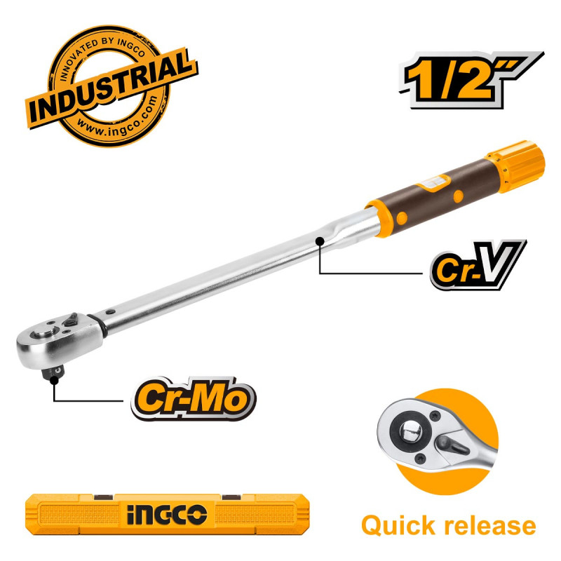 Δυναμόκλειδο 1/2" 40-200Nm +Βαλίτσα