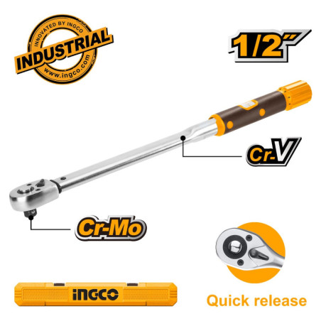 Δυναμόκλειδο 1/2" 40-200Nm +Βαλίτσα