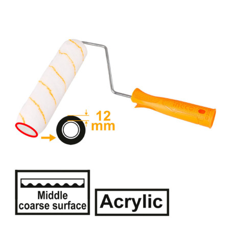 Ρολό Βαφής Κοντή Τρίχα 9" με Ύψος Ινών 12mm