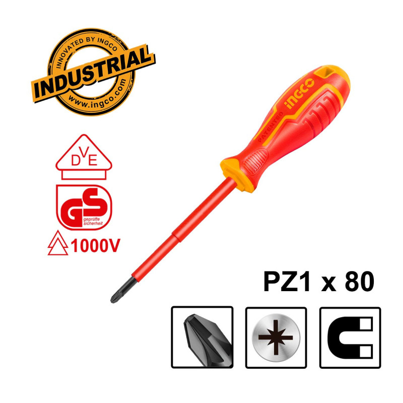 Κατσαβίδι Ηλεκτρολόγου VDE Σταυρού PZ1x80mm