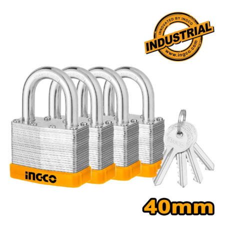 Λουκέτα Ατσάλινα όλα με το ίδιο Κλειδί Σετ 4 τεμ. 40mm