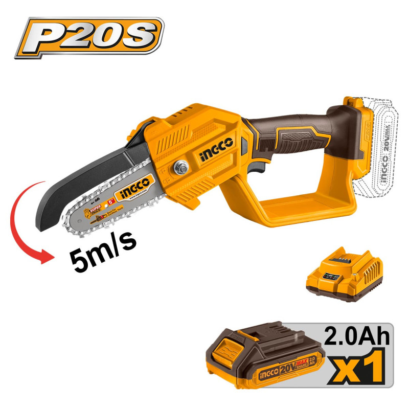 Μίνι Αλυσοπρίονο Μπαταρίας 20V Li-Ion με 5"/12.7cm Λάμα