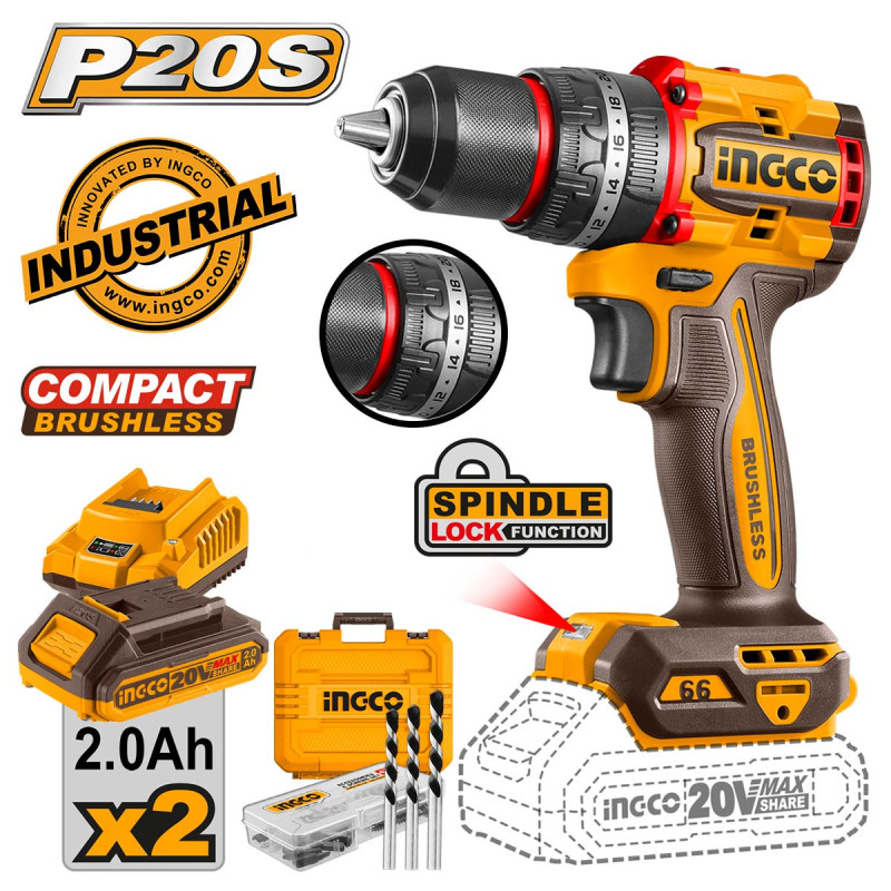 Κρουστικό Δραπανοκατσάβιδο Compact Μπαταρίας 20V Li-Ion 66Nm