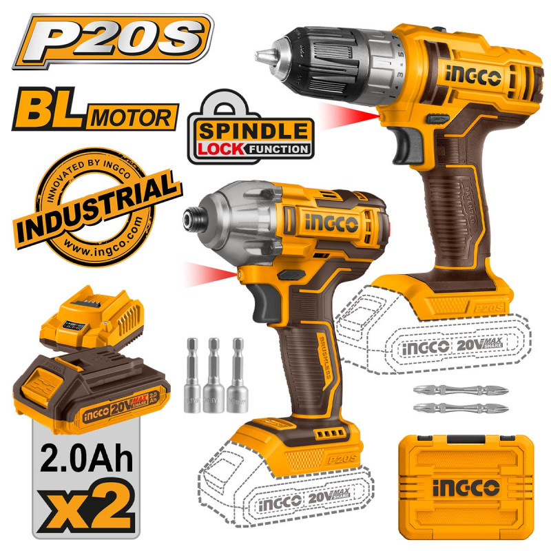 Εργαλεία Μπαταρίας 20V Li-Ion Σετ 2 τεμ.