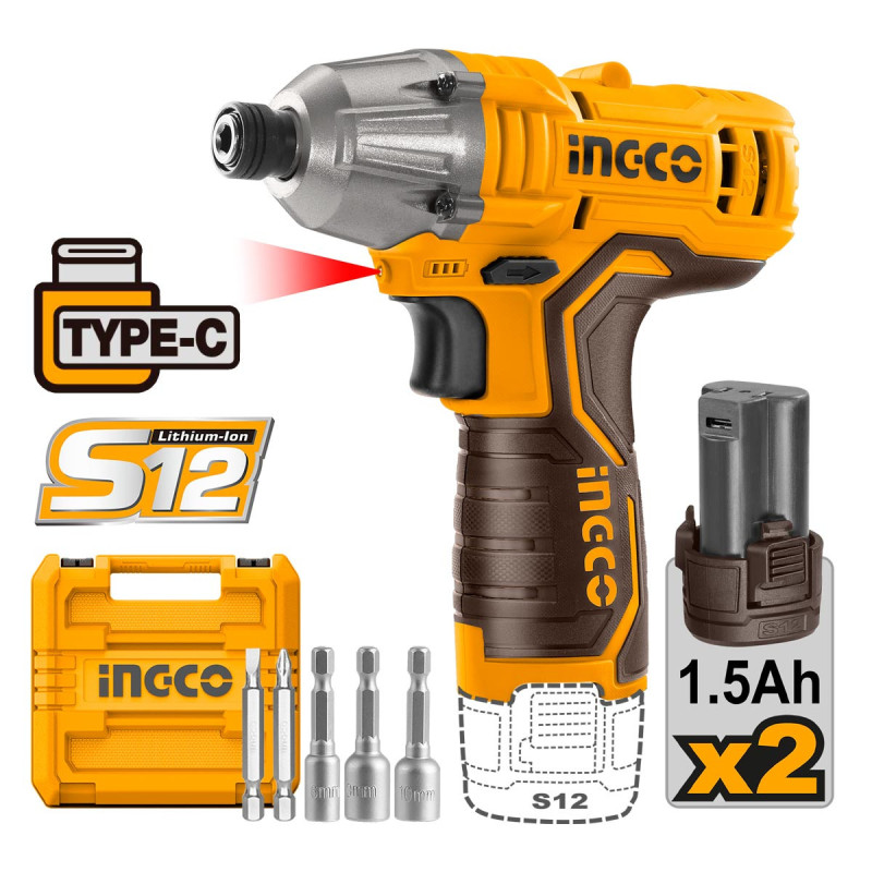 Κατσαβίδι Παλμικό Μπαταρίας 12V Li-Ion USB Type-C 100Nm