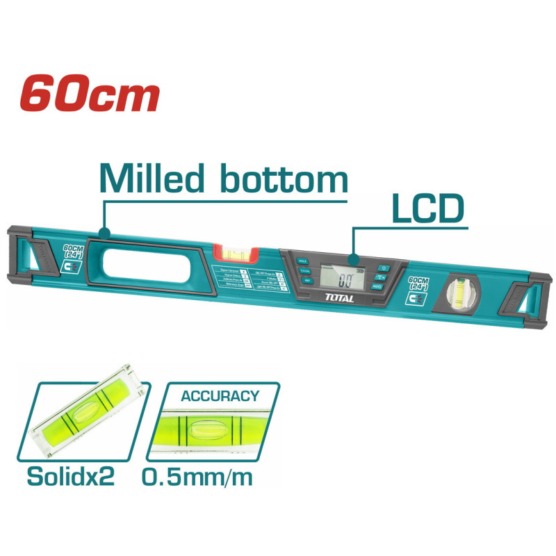 TOTAL ΑΛΦΑΔΙ ΑΛΟΥΜΙΝΙΟΥ ΜΑΓΝΗΤΙΚΟ ΨΗΦΙΑΚΟ 60cm (TMT2606D)