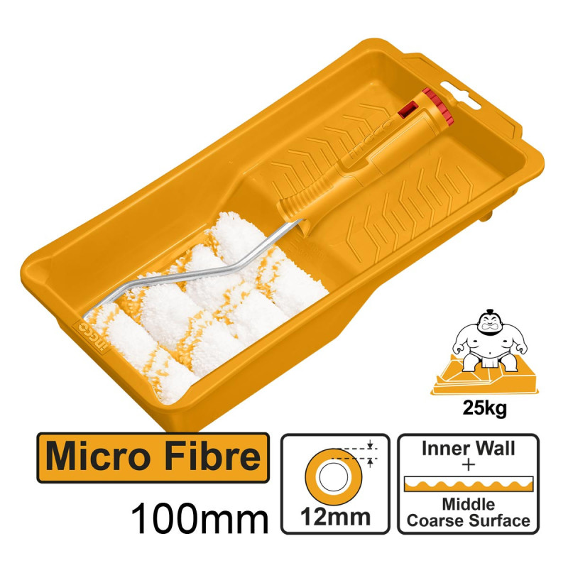 Σετ Ρολό Βαφής Μίνι 4" 6 Τεμαχίων με Σκαφάκι