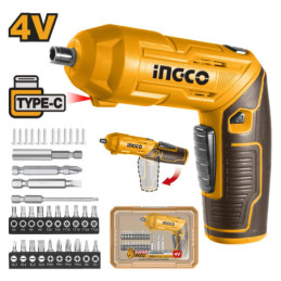 Κατσαβίδι Μπαταρίας 4V Li-Ion με Ενσωματωμένη Μπαταρία USB Type-C Σετ 24 τεμ.