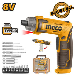 Κατσαβίδι Μπαταρίας 8V Li-Ion με Ενσωματωμένη Μπαταρία USB Type-C Σετ 17τεμ. 6Nm