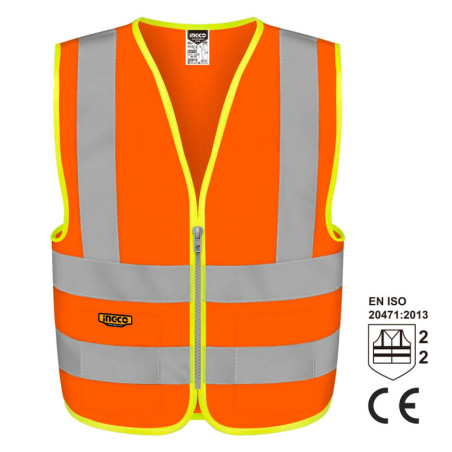 Γιλέκο Εργασίας με Ανακλαστικές Ταινίες Πορτοκαλί XL