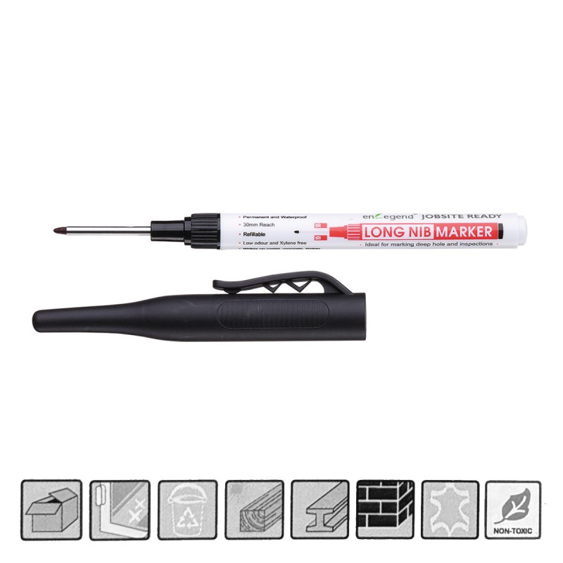 Μαρκαδόρος Σημαδέματος Ανεξίτηλος Μαύρος με Μακριά Μύτη