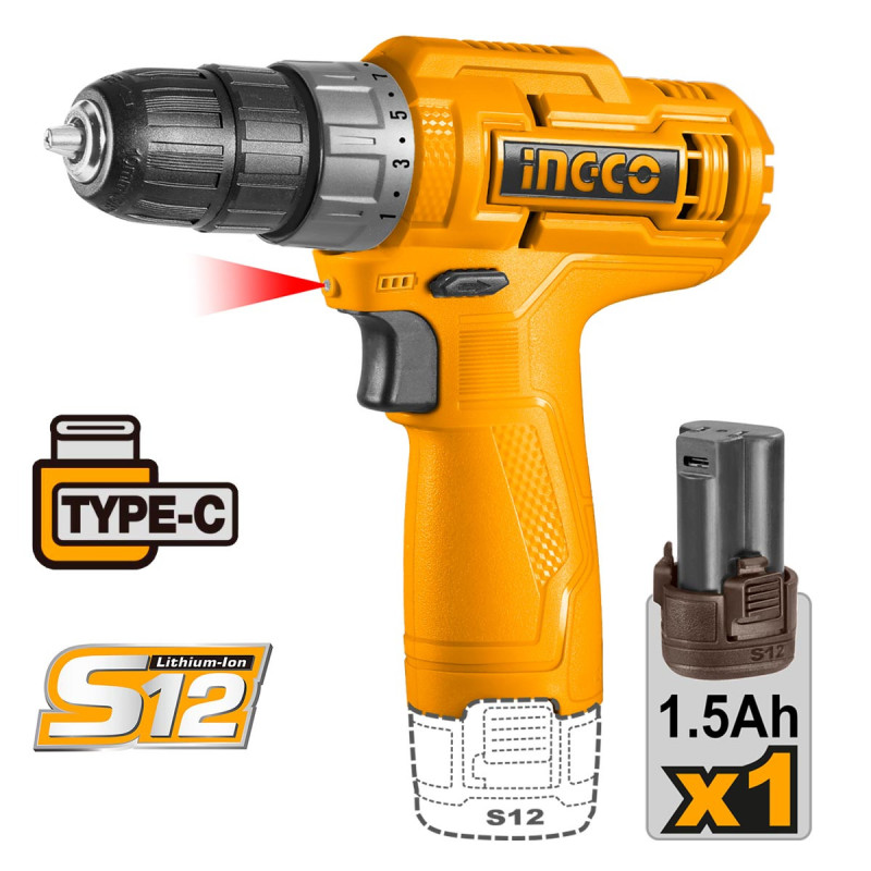 Δραπανοκατσάβιδο Μπαταρίας 12V Li-Ion USB Type-C 20Nm