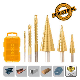 Τρυπάνια Κώνικα και Φρεζοτρύπανα Σετ 6 τεμ.