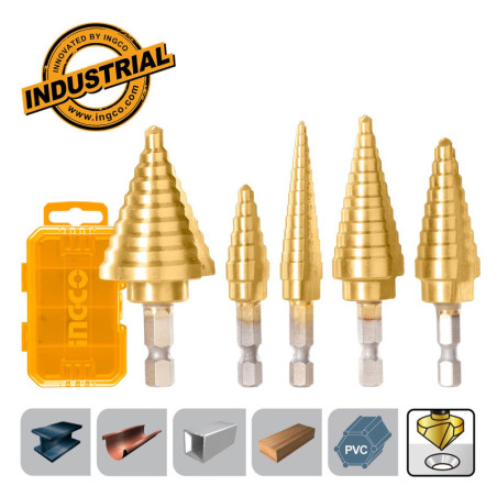 Τρυπάνια Κώνικα με 1/4" και 5/16"  Σετ 5 τεμ.