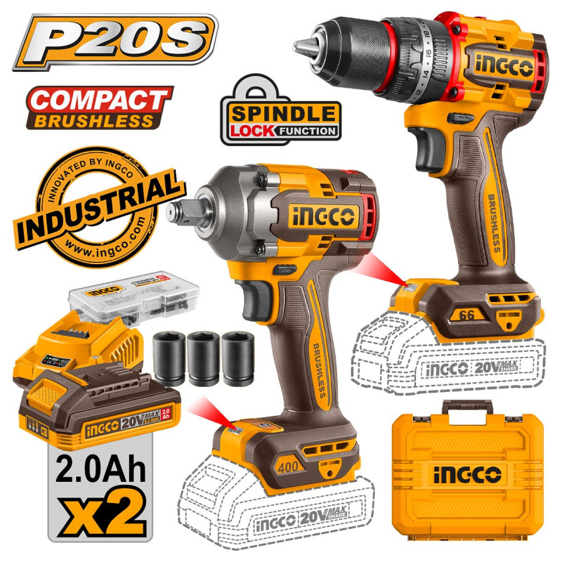 Εργαλεία Compact Μπαταρίας 20V Li-Ion Σετ 2 τεμ.