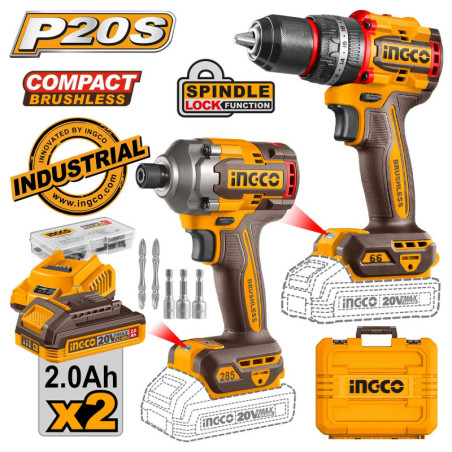 Εργαλεία Compact Μπαταρίας 20V Li-Ion Σετ 2 τεμ.