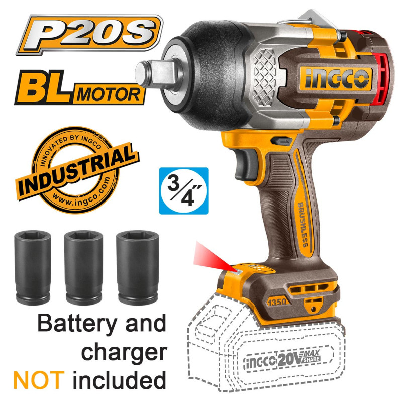 Κρουστικό Μπουλονόκλειδο Μπαταρίας 20V Li-Ion SOLO 1350-1900Nm