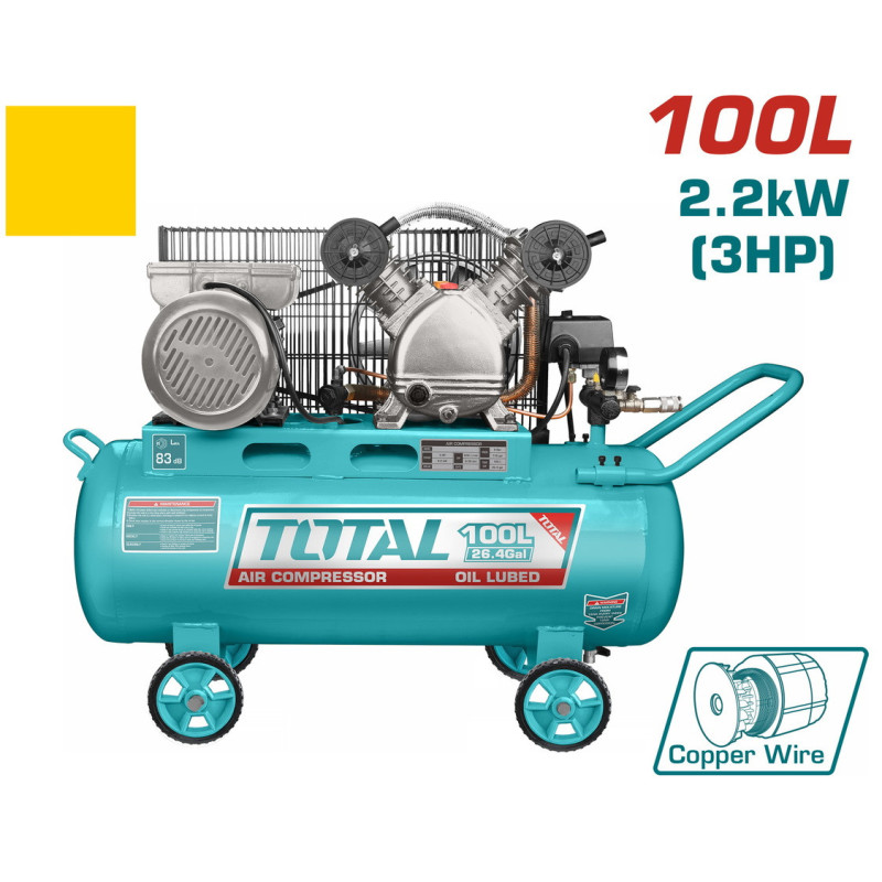 TOTAL ΑΕΡΟΣΥΜΠΙΕΣΤΗΣ ΙΜΑΝΤΑ 100Lit ΜΕ 2 ΚΕΦΑΛΕΣ (TC2301006)