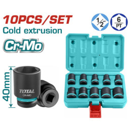 TOTAL ΣΕΤ ΚΑΡΥΔΑΚΙΑ ΑΕΡΟΣ ΕΞΑΓΩΝΑ ΜΑΥΡΑ 1/2" 10ΤΕΜ (THISTD12101)