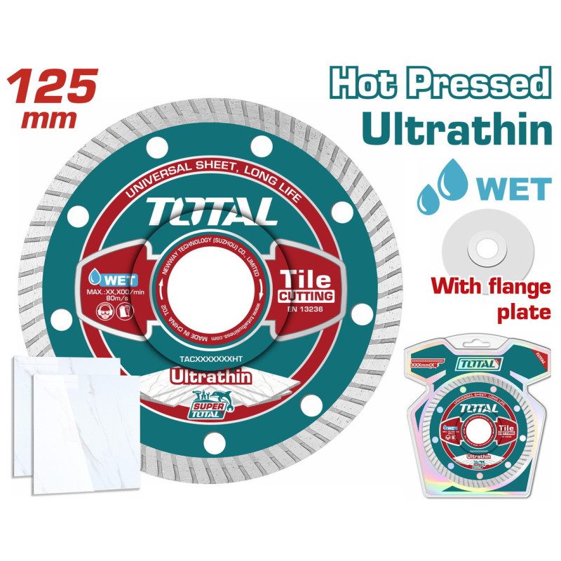 TOTAL ΔΙΑΜΑΝΤΟΔΙΣΚΟΣ UNIVERSAL ΥΓΡΑΣ ΚΑΙ ΞΗΡΑΣ ΚΟΠΗΣ 125 Χ 22.2mm Χ 1.2mm ΛΕΠΤΟΣ (TAC2131251HT)